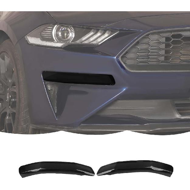 

RT-TCZ Smoked Black Front Fog Light Lamp Trim Cover Decoration Exterior Accessories Compatible with Ford Mustang 2018-2023