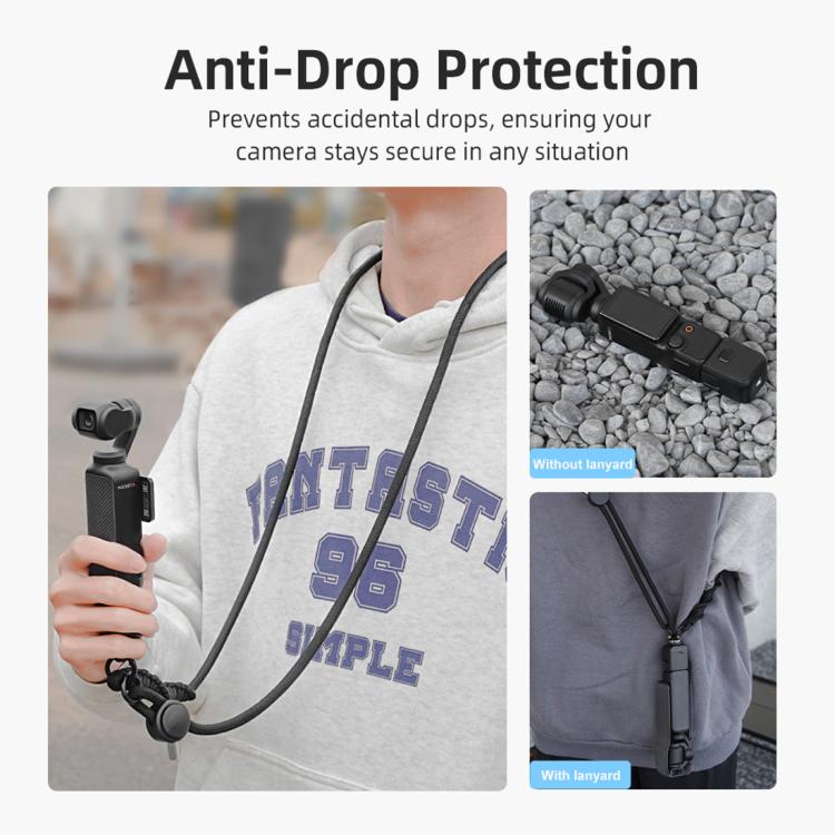 PULUZ Sports Camera Lanyard Long Adjustable Anti-lost Rope for DJI OSMO Pocket 3 / Insta360 X5