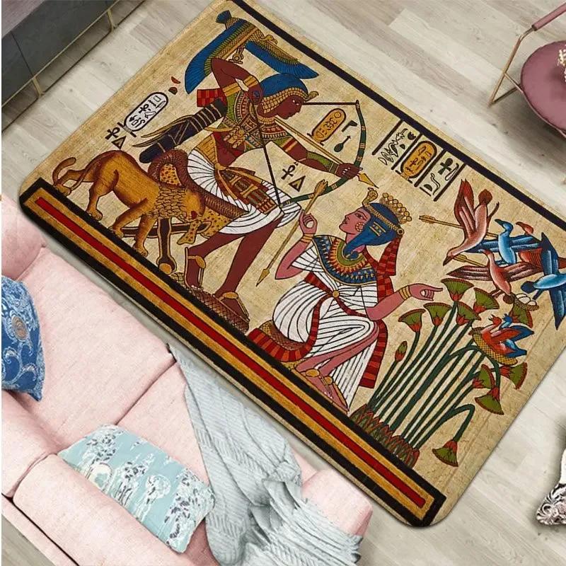 Ancient Egypt Egyptian Door Mat - Non-Slip Home Decor Washable Rugs for Kitchen, Corridor, Bathroom & Hallway Entrance