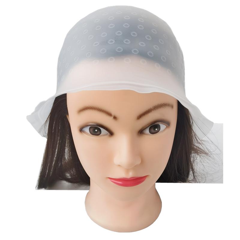 DIY and Hair Salon Reusable Silicone Hair Highlighting Dyeing Cap Coloring Hairdressing Hair Cap Hat with Hook