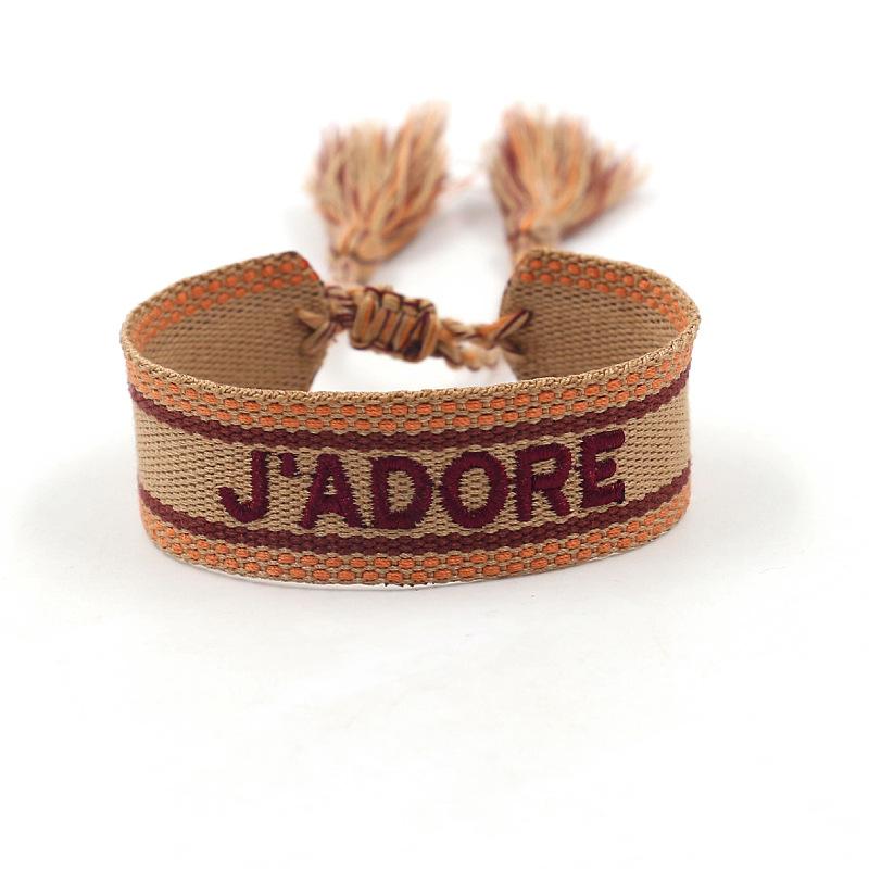 European Bohemian Style Fashion Personalized Embroidery Wrist Knitted Bracelet Retro Fashion Jewelry Gift
