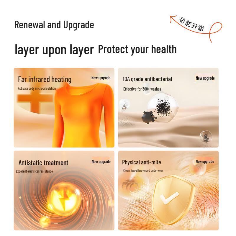 Women's Mid-High Collar Thickened Fleece Thermal Underwear Set