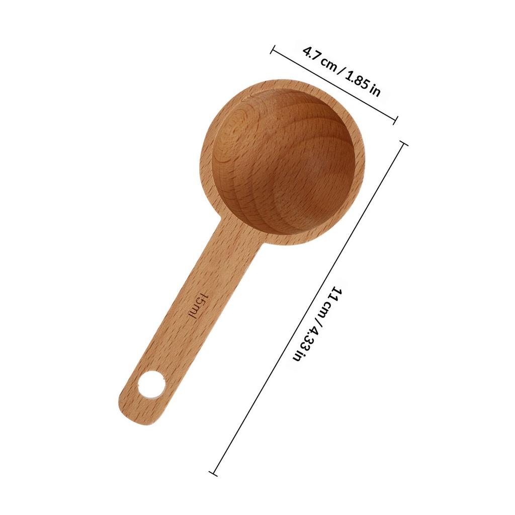 Wooden Measuring Spoon Coffee Bean Scoop Kitchen Tool Powder Condiment Simple Practical Long Lasting Home