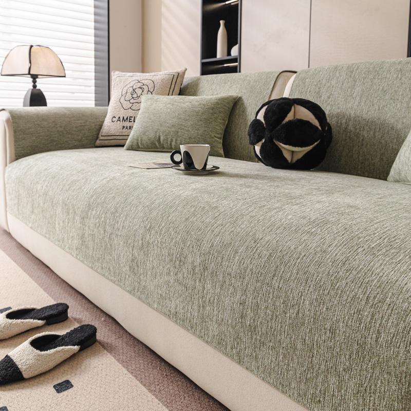 Minimalist Twill Chenille Anti-Slip Sofa Cover for All Seasons Living Room Furniture Decor Couch Cushion Cover Slipcover