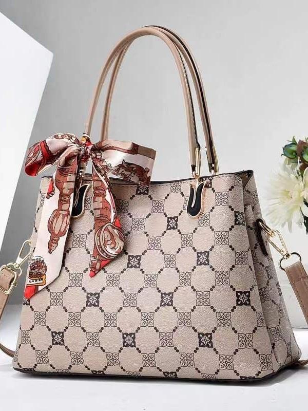 Chic Pu Bucket Bag Versatile Fashionable Design Womens Crossbody Tote Bag In Multiple Colors хаки