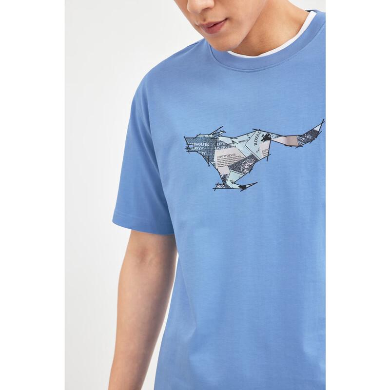 Septwolves Men's Running Wolf Cotton T-Shirt