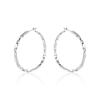 Gold & Silver Twist Cubic Zirconia Large Hoop Earrings - Women's Fashion Luxury, Cross-Border European & American Style.