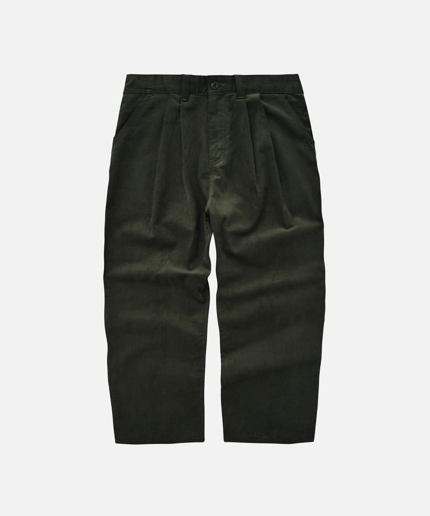 FRIZMWORKS Cord-Komfort-Hose mit zwei Falten _ Oliv