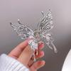Silver Butterfly Claw Clip: Luxurious Metal Half-Up Hair Accessory