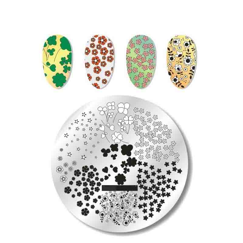 

6*12 см пластина для штамповки ногтей, круглые прямоугольные леопардовые трафареты для дизайна ногтей из нержавеющей стали