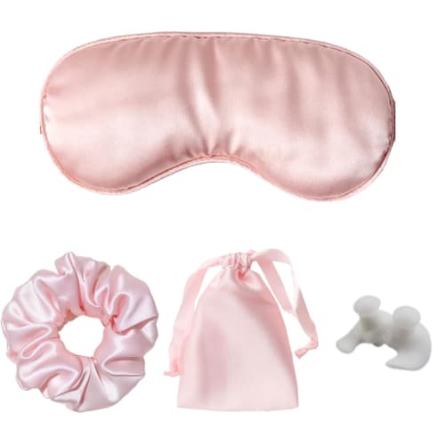 Silk Eye Mask for Sleeping, Ear Hooks, Made of Natural Silk, Summer, Breathable, No Pressure, Sleep Aid, Blindfold, Ultra Lightweight, Washable, Adjus