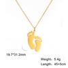Baby Fußabdruck Halskette Kette Geschenk für Frauen Mann Vater Mutter Edelstahl Schmuck