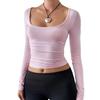 European and American YK Spice Girls Style Versatile Solid Color Long Sleeve T-Shirt Women's Autumn