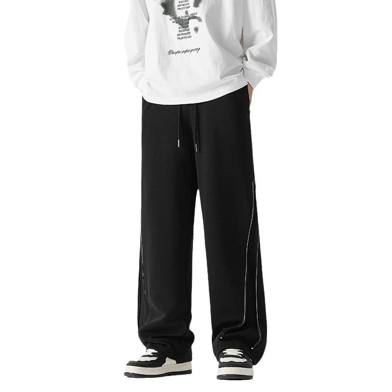 Pants Men's Spring and Autumn New Straight Casual Men's Loose Wide-leg Pants Solid Color Sports Versatile Casual Simple Trousers