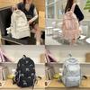 Lightweight Candy Color Dual Shoulder Bag With Nylon Material And Spacious Capacity For Students