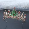 1pc Fashion Festive Christmas Tree Hair Crown Toned Rhinestones Whimsical Holiday Design Perfect Christmas Parties Royal