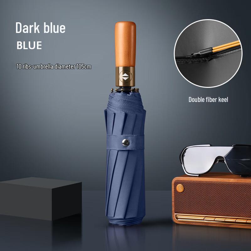 Men's Premium Automatic Folding Umbrella with Wooden Handle
