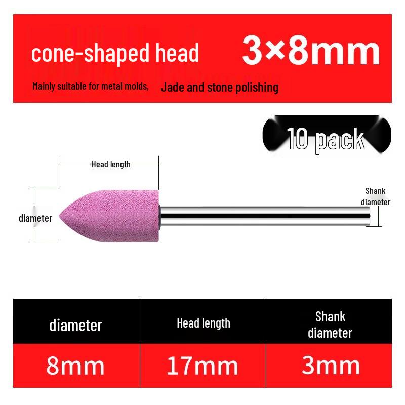Flint 3mm Blue Corundum Grinding Wheel Head for Metal Rust Removal & Polishing, Electric Drill Grinder Attachment.