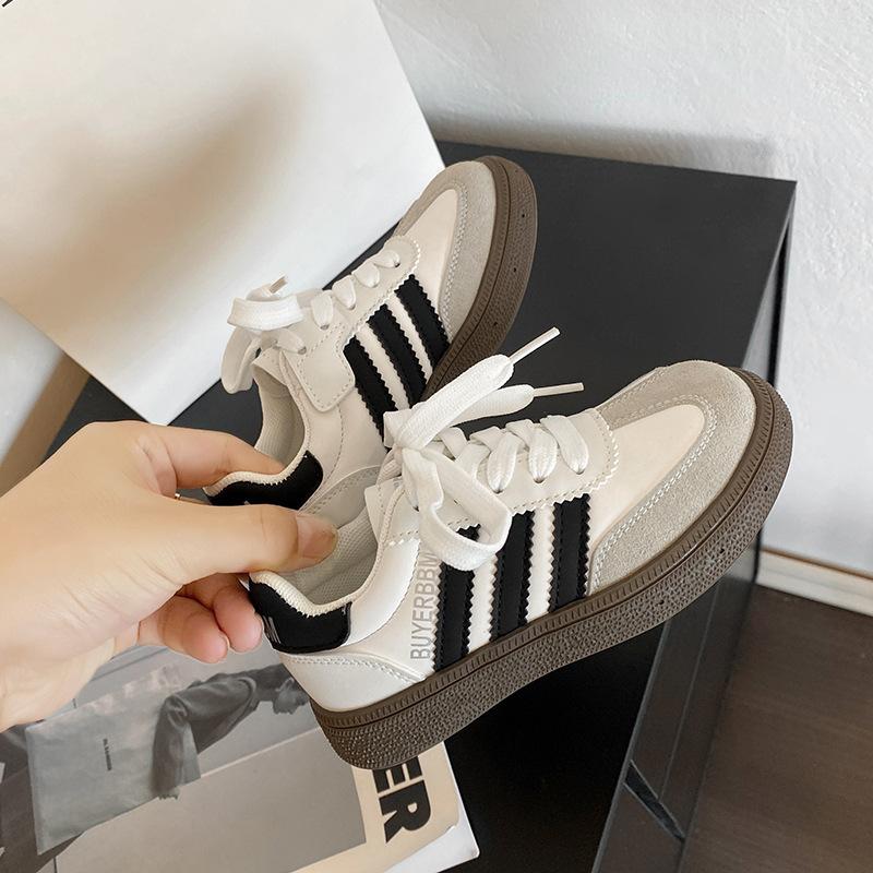 Children's Board Shoes Low-top 2025 Spring and Autumn New Boys' Shoes Girls' Sports Shoes Soft-soled Casual Moral Training Shoes Single Shoes