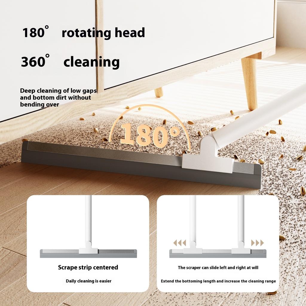 Silicone Floor Scraper Magic Broom Stainless Steel Household Floor Wiper Bathroom Toilet Sweep Hair
