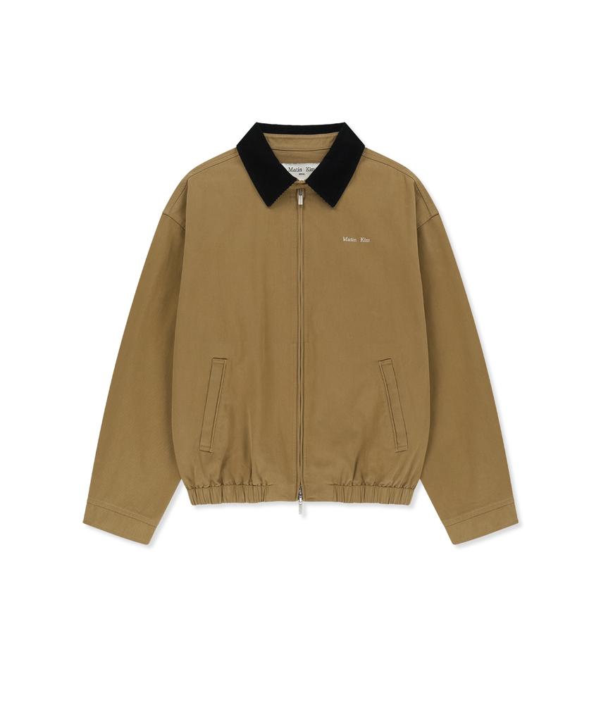 Matin Kim Corduroy Contrast Trim Blouson Jumper In Beige