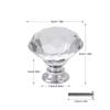 10Pcs 30mm Crystal Clear Diamond Shape Acrylic Cabinet Knobs Cupboard Drawer Pull Kitchen Cabinet Door Wardrobe Handles Hardware