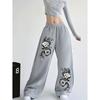 Womens High Street Hip Hop Loose Straight Leg Casual Pants