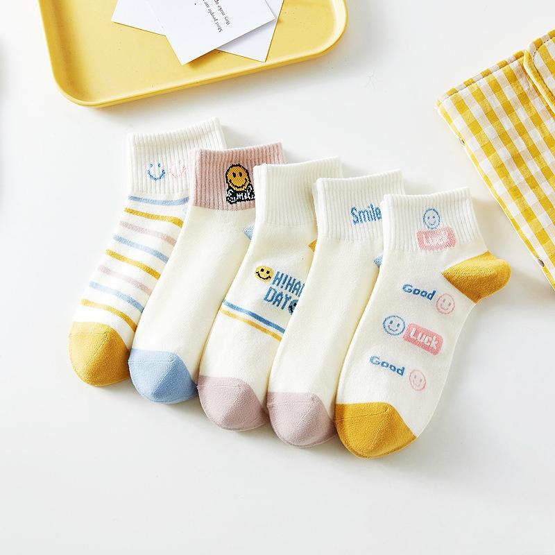 

5/10 Pairs of Women s Socks Spring and Summer Thin Cute Boat Socks Low Top Shallow Mouth Socks One Size(5 pairs) різнокольоровий