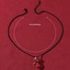 Funny Red Brain Pendant Necklace/Earings/Ring for Halloween Party Unique Heart Neckchain/Ear Drops Stylish Accessory