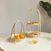 1/2pack Multilayer Bamboo Woven Basket with Handle Fruit Snacks Pastry Tray Versatile Storage for Party Picnic Baking Decor Rack