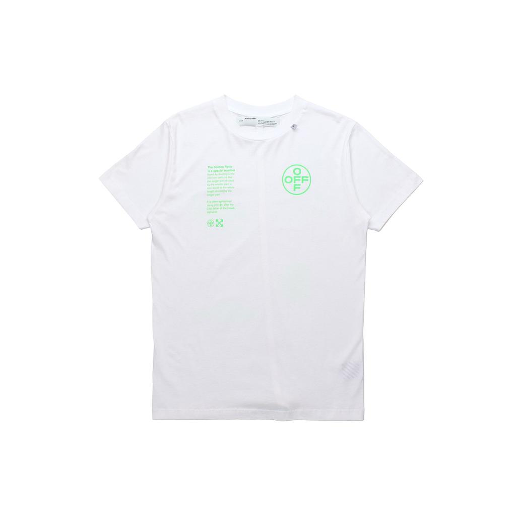 Off-White Eye-Catching Fluorescent Letter Print Short Sleeve T-Shirt Men Tops White OMAA027R201850060145