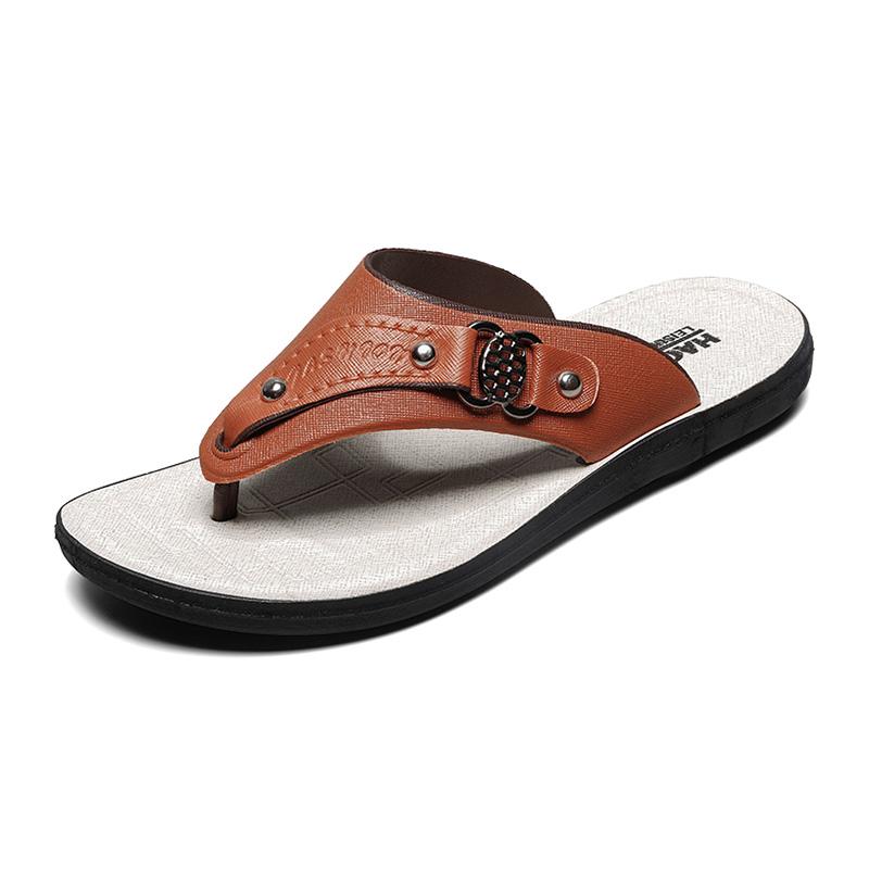 

Мужские летние шлепанцы, роскошные босоножки, туфли-щипцы для мужчин, тенденции 2024 года, удобные плоские модные пляжные тапочки для ходьбы на открытом воздухе 44 коричневый