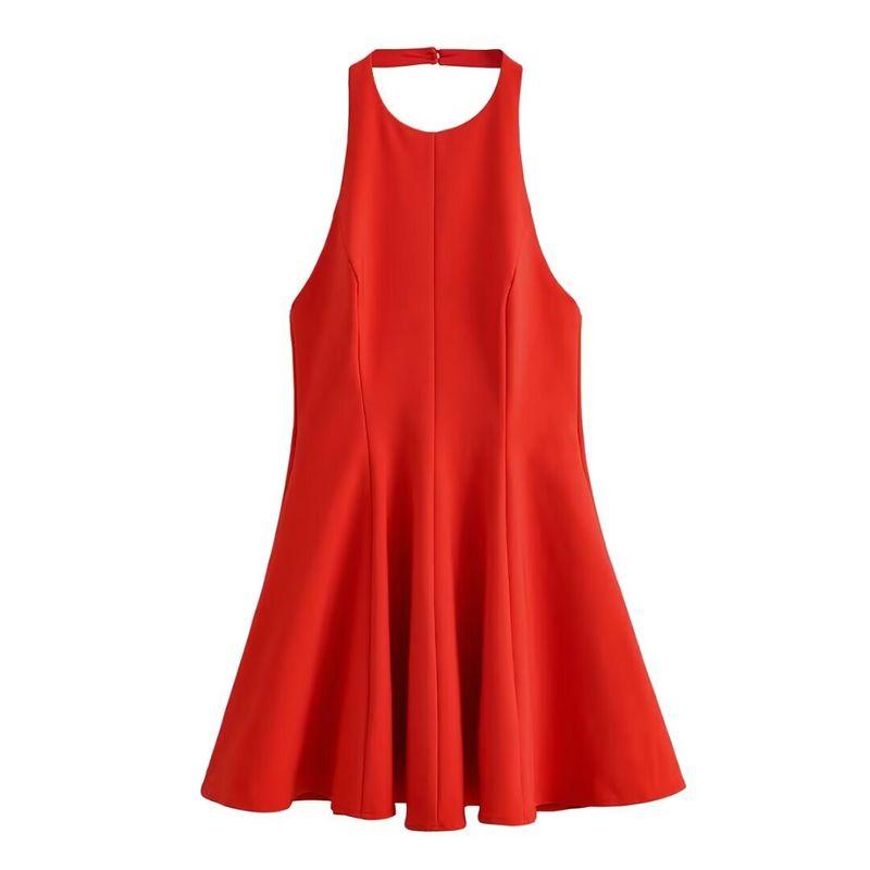 

Kaslead New Arrival Women s Clothing Fashion Style Fashion Wave Decoration Hanging Collar Dress 2858777 Red L