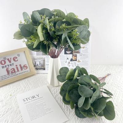 10pcs Direct Sales Simulated Eucalyptus Leaf Wedding Money Leaf Dining Table Flower Arrangement Artificial Eucalyptus Leaf Single Decorative