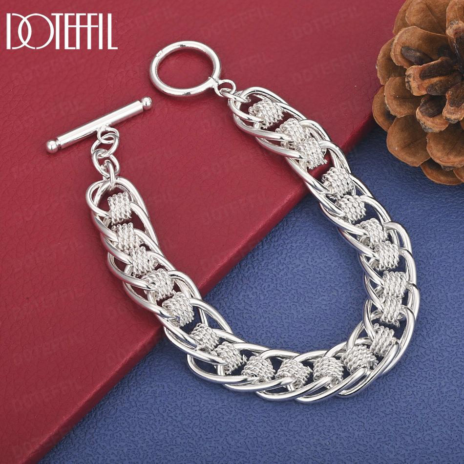 

Модный плетеный браслет-круг из стерлингового серебра 925 пробы, свадебное украшение 20cm