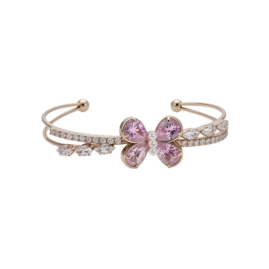 Luxury Zirconia Double Layer Butterfly Bracelet: Elegant, Versatile Jewelry for Women