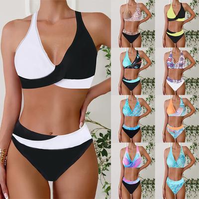 2025 Halter Bikini Set High Waist Swimwear Women Vintage Swimsuit Female Beachwear Summer Push Up Bathing Suit Swimming Bathers