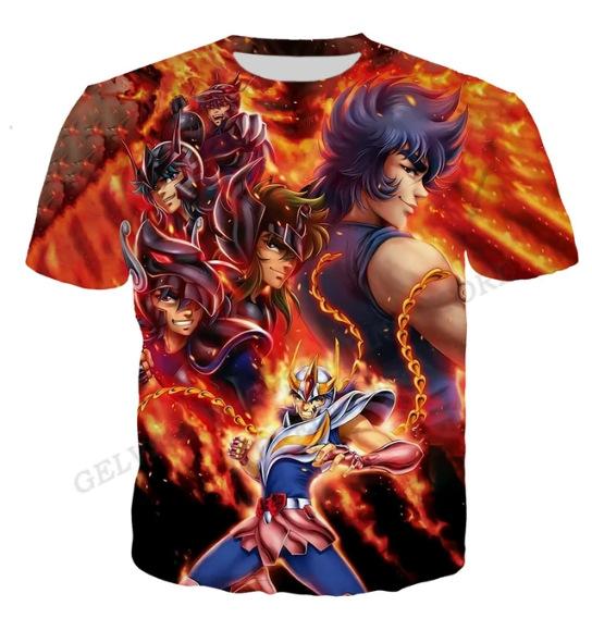 Saint Seiya 3D Print Short Sleeve T-Shirt Unisex Summer O-Neck Casual Streetwear Oversized T-shirt