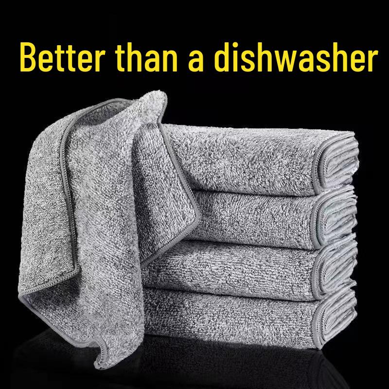 

Кухонное полотенце из бамбукового древесного угля: Немасляный, Впитывающий, Не линяет, Идеально подходит для уборки кухни и обезжиривания. 30*30 with edge