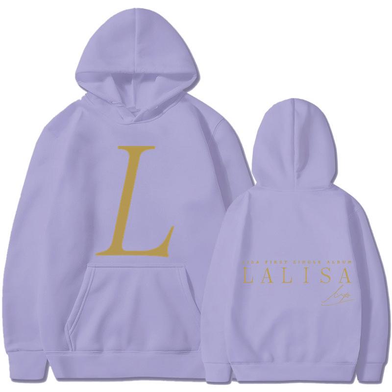 LISA SOLO Debut Album LALISA Surrounding the Same Hoodie Spring Autumn and Winter Kpop Pullover Casual Sweater