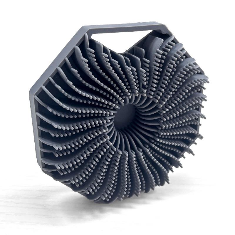 Polygon Silikon Badebürste Tragbare Wandmontierbare Silikon Badebürste Sechseckige Badebürste