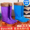 Thickened rain shoes water shoes high tube women's rain boots high tube adult non-slip warm velvet water boots wear-resistant overshoes
