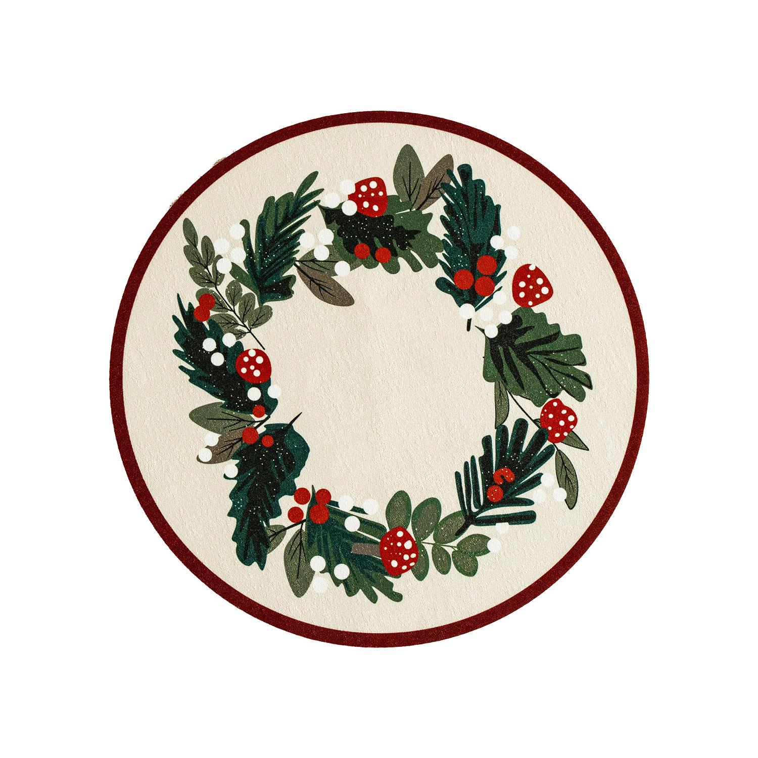 Slavnostní vánoční prostírání na jídelní stůl pro restauraci nebo domácí dekoraci Diameter 36cm white