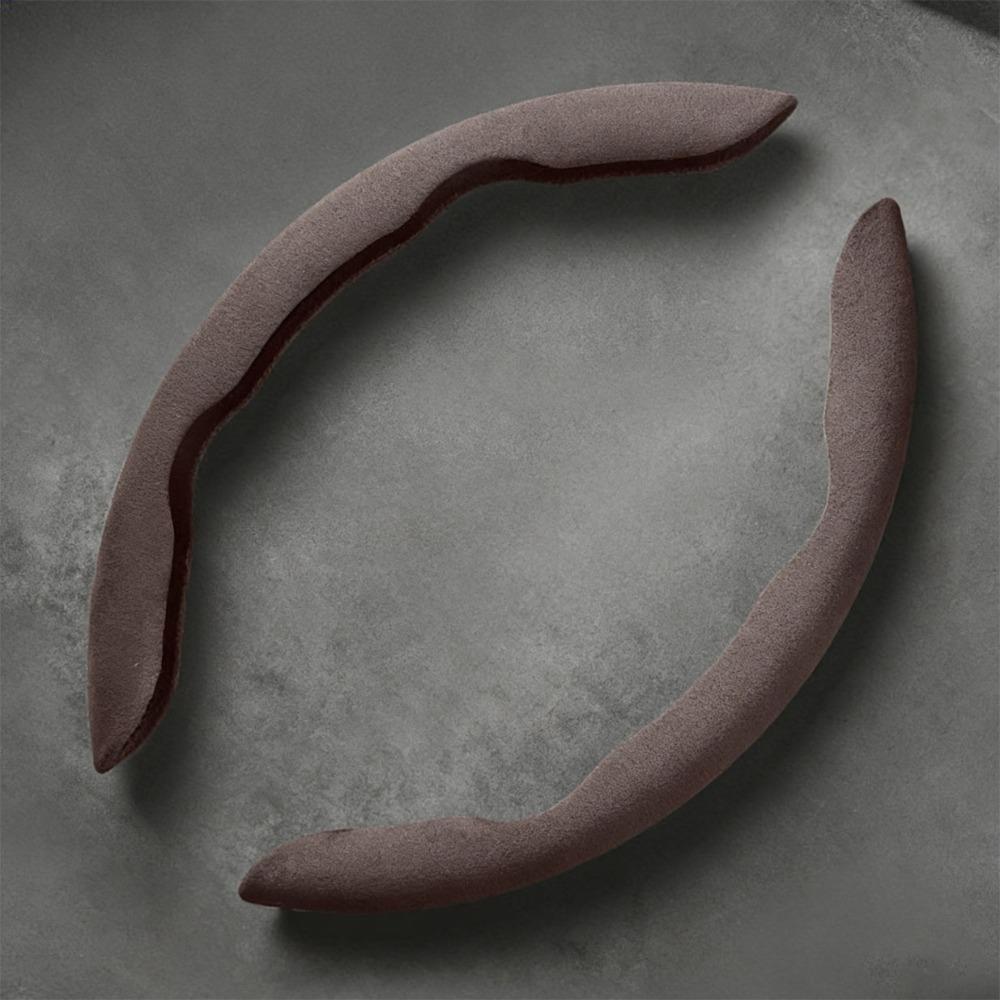 2pcs Luxury Steering Wheel Cover Breathable Material Anti-Slip Cover  All-Weather Driving