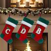 18 Inches Monogram Christmas Stockings with Letters Embroidered Initials Xmas Hanging