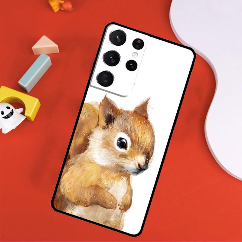 Cute Animal Squirrel Phone Case For Samsung Galaxy S25 Ultra S24 Ultra S9 S10 S20 S21 S22 S23 Plus S24 FE Cover