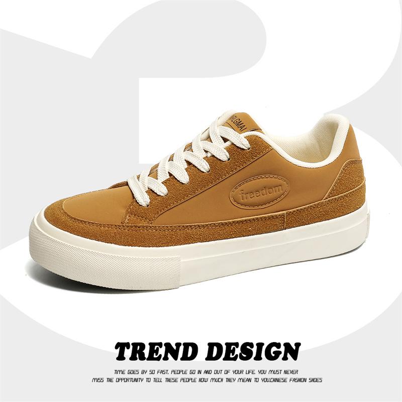 

«Модные мужские кроссовки 2025 года, дышащие, износостойкие, низкие, со шнуровкой» 40 жёлтый/коричневый