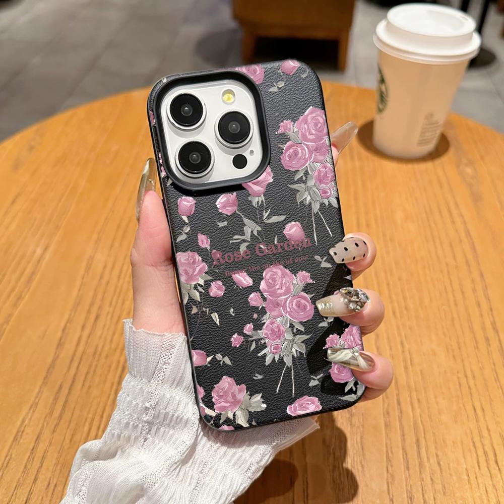 Soft Floral Pattern Phone Case For Iphone 17 17E 16E 13 Plus 15 Pro Max 14 16 11 12 Reinforced Corner Anti-Drop Shell Coque