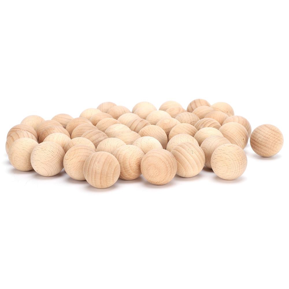 50PCS Easy to Paint Unfinished Wood Balls Smooth Surface Craft Wooden Balls  Art Projects