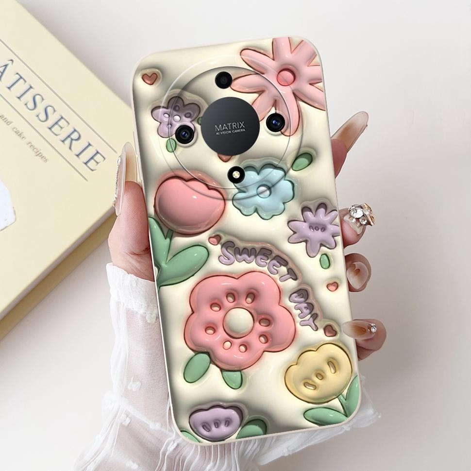 Für Honor X9a Hülle RMO-NX1 Bunte Blume Bemalte Abdeckung Weiche Silikon Handyhülle Für Huawei Honor X9 A X9a HonorX9a Hülle